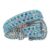 Sky Blue Leather Strap with White and Sky Blue Rhinestone Belt